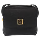 GIVENCHY Shoulder Bag Leather Black Gold Auth 153738-13
