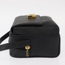 GIVENCHY Shoulder Bag Leather Black Gold Auth 153738-4