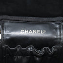 CHANEL COCO Mark Vanity Pouch Caviar Skin Black Gold CC Auth 153739SAV-18