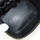 CHANEL COCO Mark Vanity Pouch Caviar Skin Black Gold CC Auth 153739SAV-19