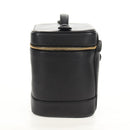 CHANEL COCO Mark Vanity Pouch Caviar Skin Black Gold CC Auth 153739SAV-4