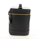 CHANEL COCO Mark Vanity Pouch Caviar Skin Black Gold CC Auth 153739SAV-5