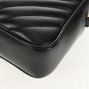 SAINT LAURENT Shoulder Bag Lamb Skin Black Gold Auth 153740SAM-16