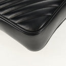 SAINT LAURENT Shoulder Bag Lamb Skin Black Gold Auth 153740SAM-17