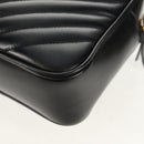 SAINT LAURENT Shoulder Bag Lamb Skin Black Gold Auth 153740SAM-18