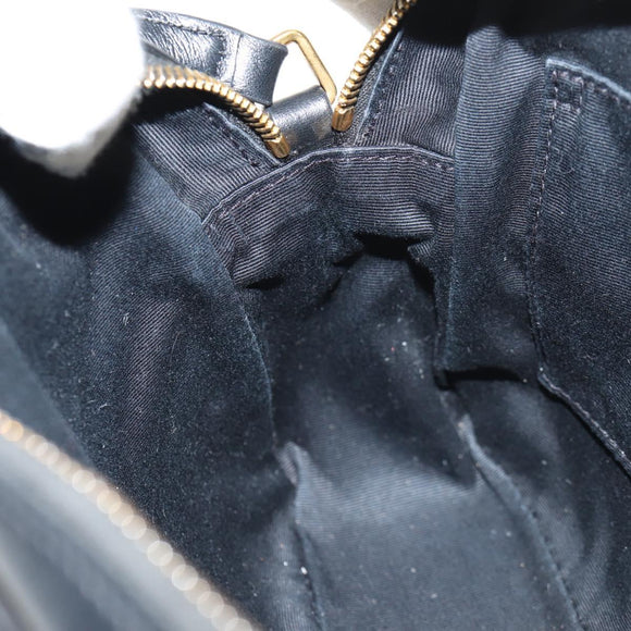 SAINT LAURENT Shoulder Bag Lamb Skin Black Gold Auth 153740SAM