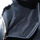 SAINT LAURENT Shoulder Bag Lamb Skin Black Gold Auth 153740SAM-24