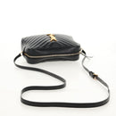 SAINT LAURENT Shoulder Bag Lamb Skin Black Gold Auth 153740SAM-7