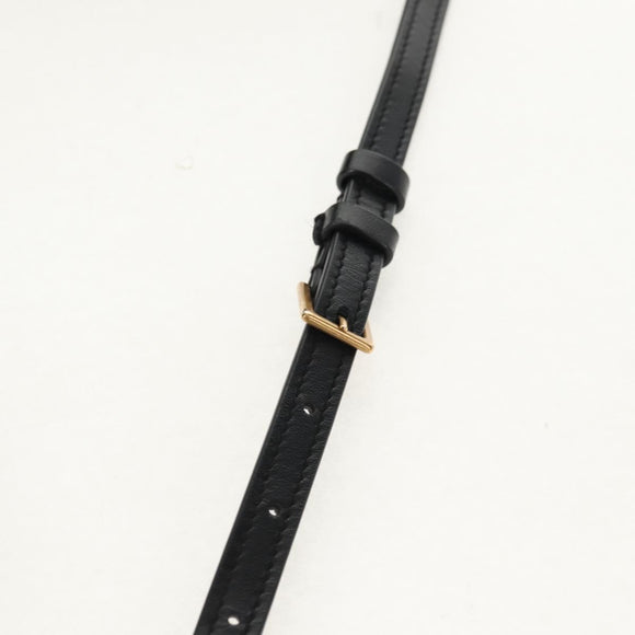 SAINT LAURENT Shoulder Bag Lamb Skin Black Gold Auth 153740SAM