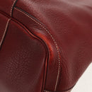 HERMES Garden Party PM Hand Bag Leather Wine Red Silver Auth 153742V-11