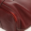 HERMES Garden Party PM Hand Bag Leather Wine Red Silver Auth 153742V-13