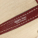 HERMES Garden Party PM Hand Bag Leather Wine Red Silver Auth 153742V-14