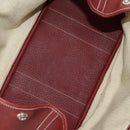 HERMES Garden Party PM Hand Bag Leather Wine Red Silver Auth 153742V-15