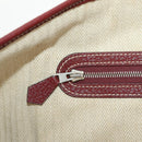 HERMES Garden Party PM Hand Bag Leather Wine Red Silver Auth 153742V-18