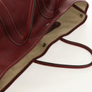 HERMES Garden Party PM Hand Bag Leather Wine Red Silver Auth 153742V-6