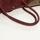 HERMES Garden Party PM Hand Bag Leather Wine Red Silver Auth 153742V-7