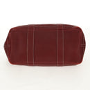 HERMES Garden Party PM Hand Bag Leather Wine Red Silver Auth 153742V-9