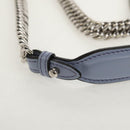 FENDI Cany Small Shoulder Bag Leather Light Blue Silver 8M0381 Auth 153743V-10