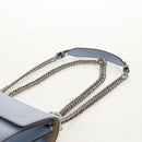 FENDI Cany Small Shoulder Bag Leather Light Blue Silver 8M0381 Auth 153743V-11