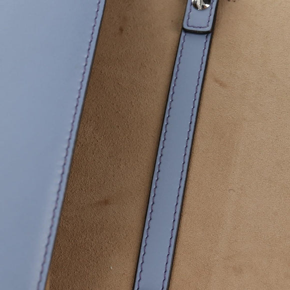 FENDI Cany Small Shoulder Bag Leather Light Blue Silver 8M0381 Auth 153743V