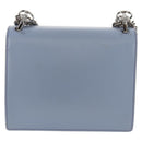 FENDI Cany Small Shoulder Bag Leather Light Blue Silver 8M0381 Auth 153743V-3