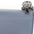 FENDI Cany Small Shoulder Bag Leather Light Blue Silver 8M0381 Auth 153743V-4