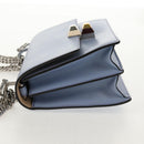 FENDI Cany Small Shoulder Bag Leather Light Blue Silver 8M0381 Auth 153743V-5