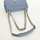 FENDI Cany Small Shoulder Bag Leather Light Blue Silver 8M0381 Auth 153743V-8