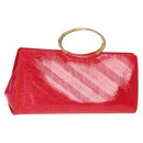 Gianni Versace Hand Bag Enamel Pink Gold Auth 153747V-1