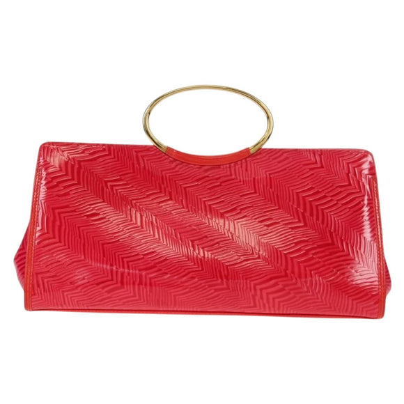 Gianni Versace Hand Bag Enamel Pink Gold Auth 153747V