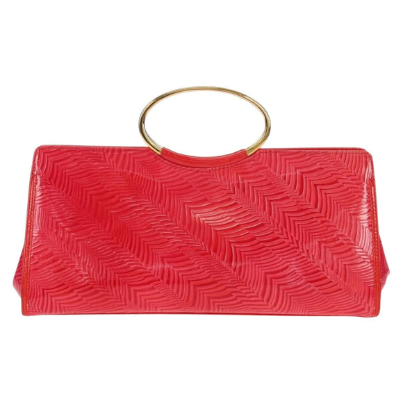 Gianni Versace Hand Bag Enamel Pink Gold Auth 153747V