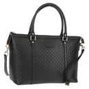 GUCCI Micro GG Canvas Tote Bag Outlet 2way Black Gold 449656 Auth 153748SAM-1