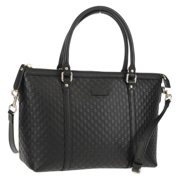 GUCCI Micro GG Canvas Tote Bag Outlet 2way Black Gold 449656 Auth 153748SAM