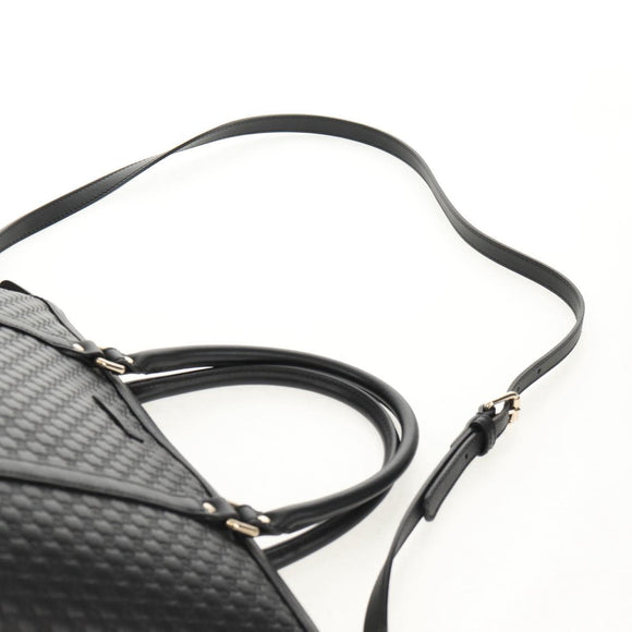 GUCCI Micro GG Canvas Tote Bag Outlet 2way Black Gold 449656 Auth 153748SAM