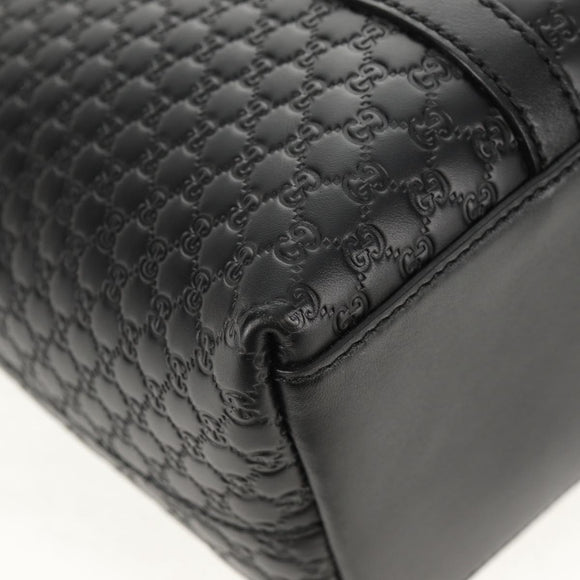 GUCCI Micro GG Canvas Tote Bag Outlet 2way Black Gold 449656 Auth 153748SAM