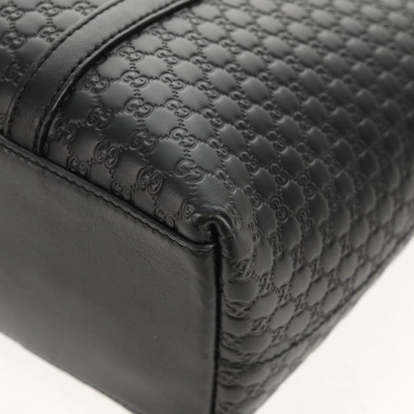 GUCCI Micro GG Canvas Tote Bag Outlet 2way Black Gold 449656 Auth 153748SAM