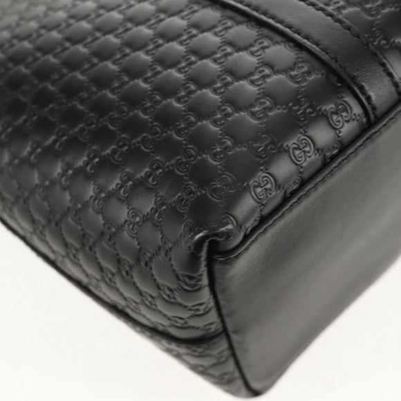 GUCCI Micro GG Canvas Tote Bag Outlet 2way Black Gold 449656 Auth 153748SAM