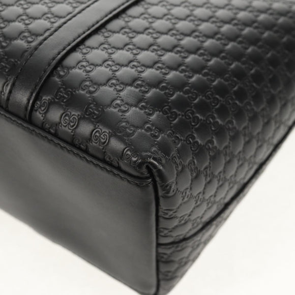 GUCCI Micro GG Canvas Tote Bag Outlet 2way Black Gold 449656 Auth 153748SAM