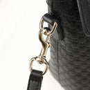 GUCCI Micro GG Canvas Tote Bag Outlet 2way Black Gold 449656 Auth 153748SAM-18