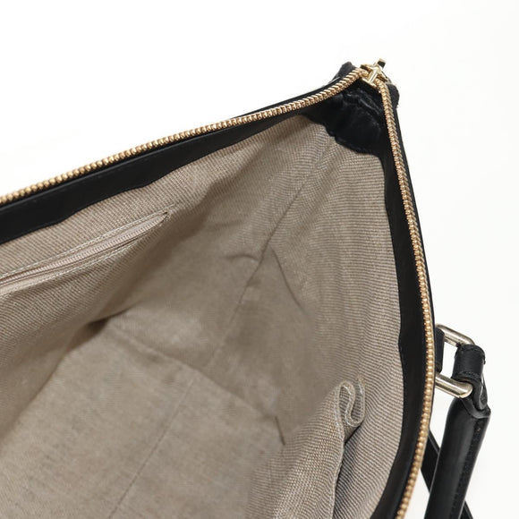 GUCCI Micro GG Canvas Tote Bag Outlet 2way Black Gold 449656 Auth 153748SAM