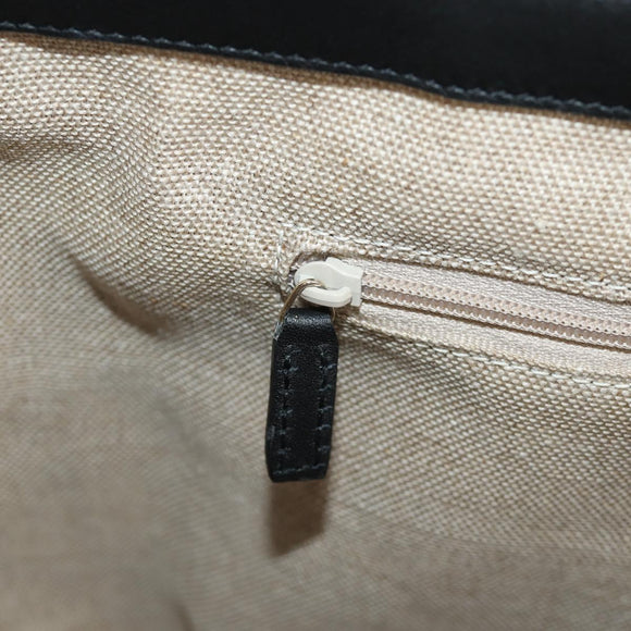 GUCCI Micro GG Canvas Tote Bag Outlet 2way Black Gold 449656 Auth 153748SAM