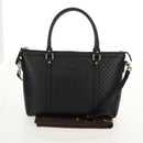 GUCCI Micro GG Canvas Tote Bag Outlet 2way Black Gold 449656 Auth 153748SAM-29
