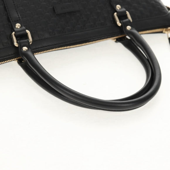 GUCCI Micro GG Canvas Tote Bag Outlet 2way Black Gold 449656 Auth 153748SAM