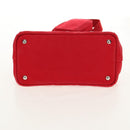 PRADA Canapa PM Hand Bag Canvas 2way Red Silver Auth 153759V-5