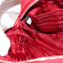 PRADA Canapa PM Hand Bag Canvas 2way Red Silver Auth 153759V-25
