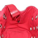 PRADA Canapa PM Hand Bag Canvas 2way Red Silver Auth 153759V-29