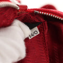 PRADA Canapa PM Hand Bag Canvas 2way Red Silver Auth 153759V-11