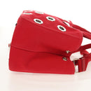PRADA Canapa PM Hand Bag Canvas 2way Red Silver Auth 153759V-4