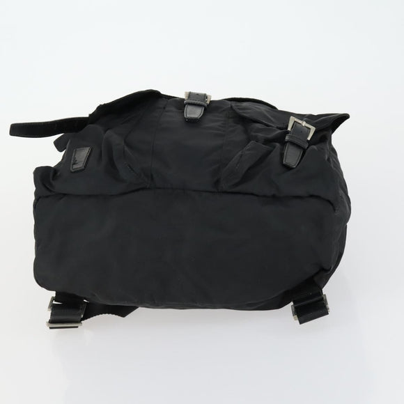 PRADA Backpack Nylon Black Silver Auth 153760