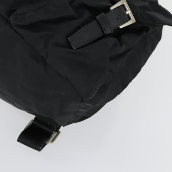 PRADA Backpack Nylon Black Silver Auth 153760